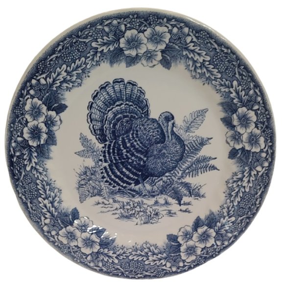 Dining Queens Thanksgiving Turkey Blue Dinner Plate Poshmark